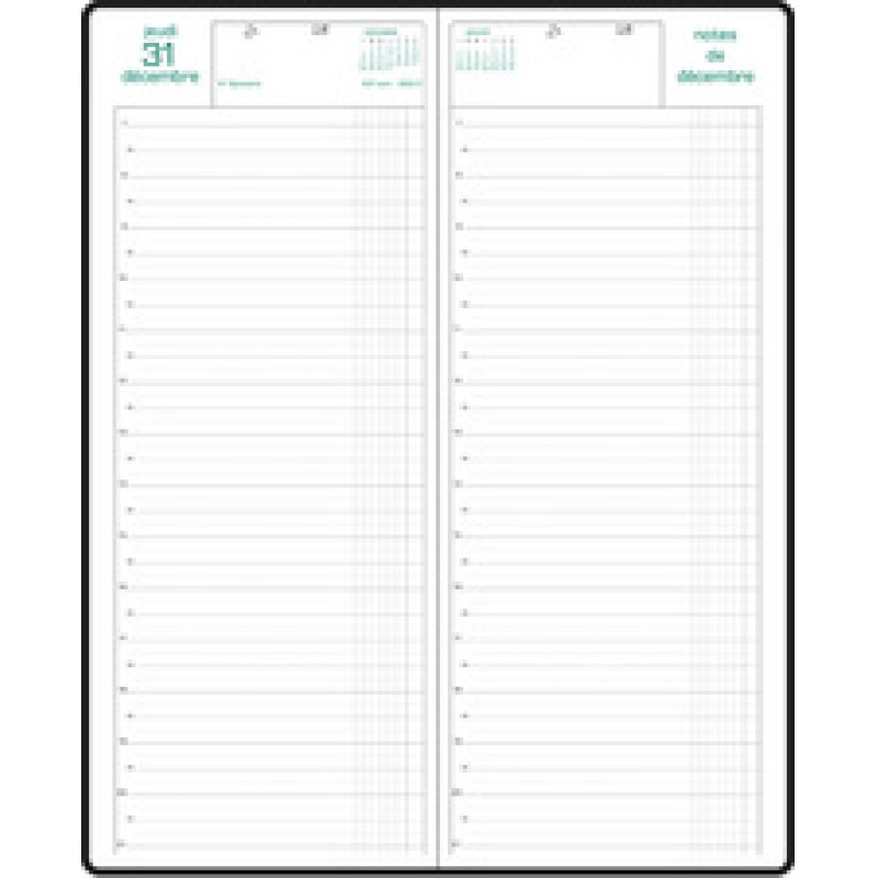 EXACOMPTA Agenda de bureau 1 jour Long, 2026, noir