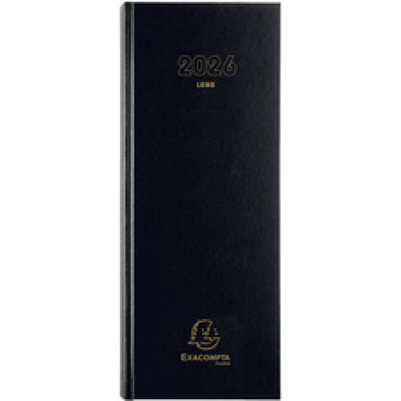 EXACOMPTA Agenda de bureau 1 jour Long, 2026, noir