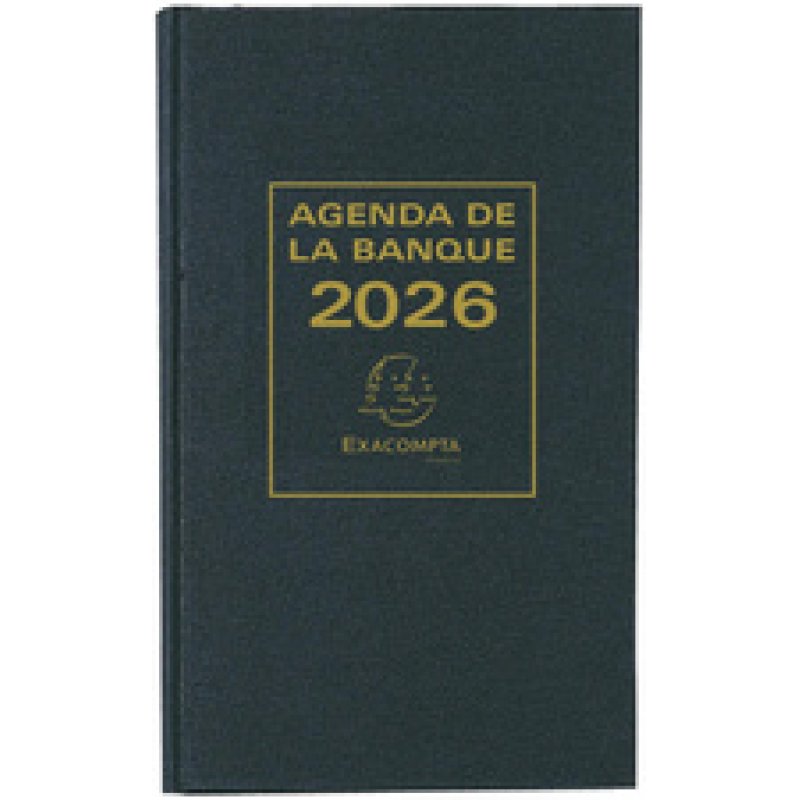 EXACOMPTA Agenda Banquier large, 1 volume, 2026, noir