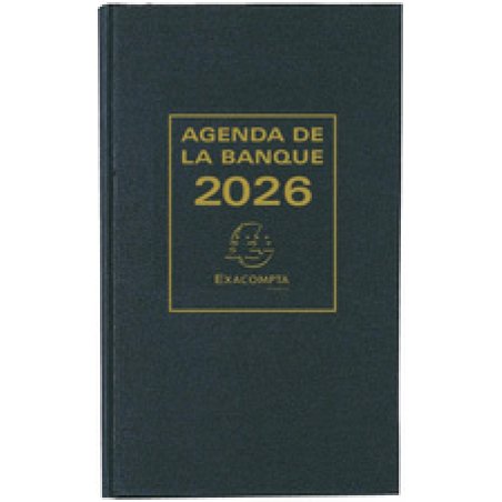 EXACOMPTA Agenda Banquier large, 1 volume, 2026, noir