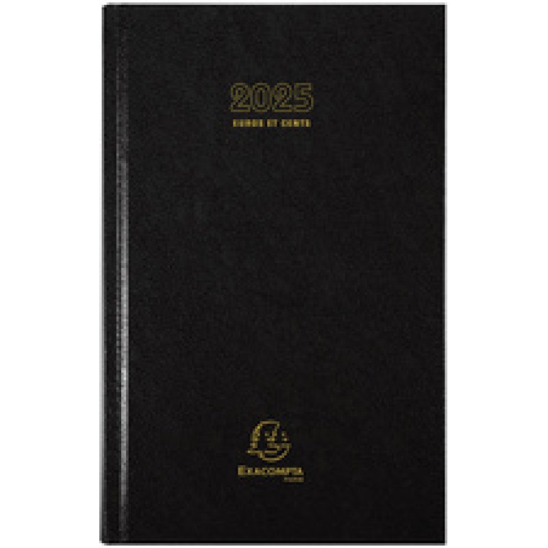 EXACOMPTA Agenda Carré Euro/Cents, 135 x 210 mm, 2026, noir