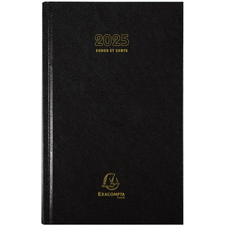 EXACOMPTA Agenda Carré Euro/Cents, 135 x 210 mm, 2026, noir