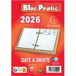 Exacompta Bloc de bureau Bloc-Pratic, 2026, date à droite