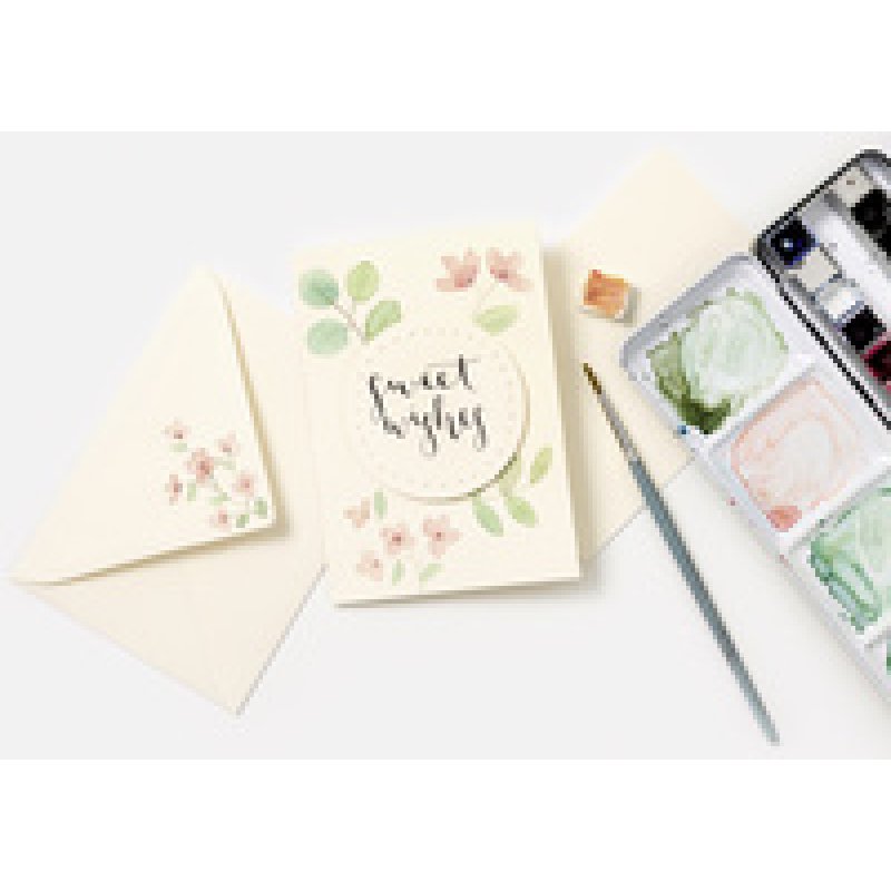 folia Kit de cartes pliantes, 105 x 150 mm, vieux rose