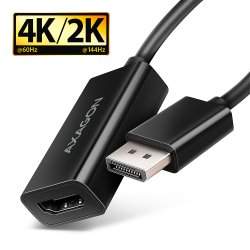 Câble adaptateur Axagon RVD-HI20N DisplayPort 1.2 mâle vers HDMI 2.0 femelle (Type A) 15cm (Noir)