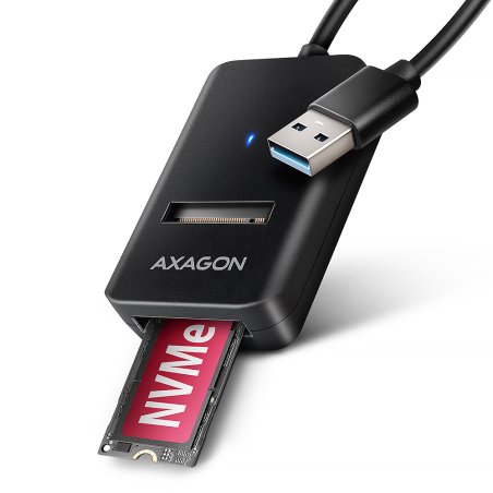 Adaptateur USB 3.2 Axagon ADM2-AM vers M.2 S-ATA/NVMe auto-alimenté