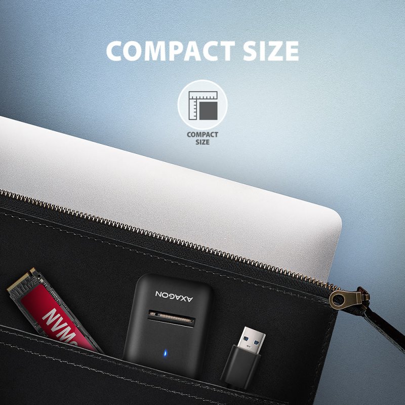 Adaptateur USB 3.2 Axagon ADM2-AM vers M.2 S-ATA/NVMe auto-alimenté