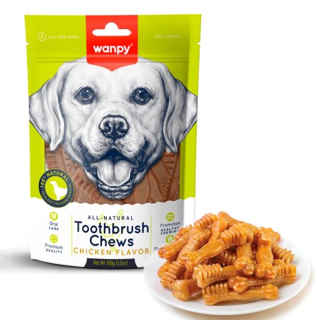 wanpy - Toothbrush Chews - Chicken Flavor - 100g