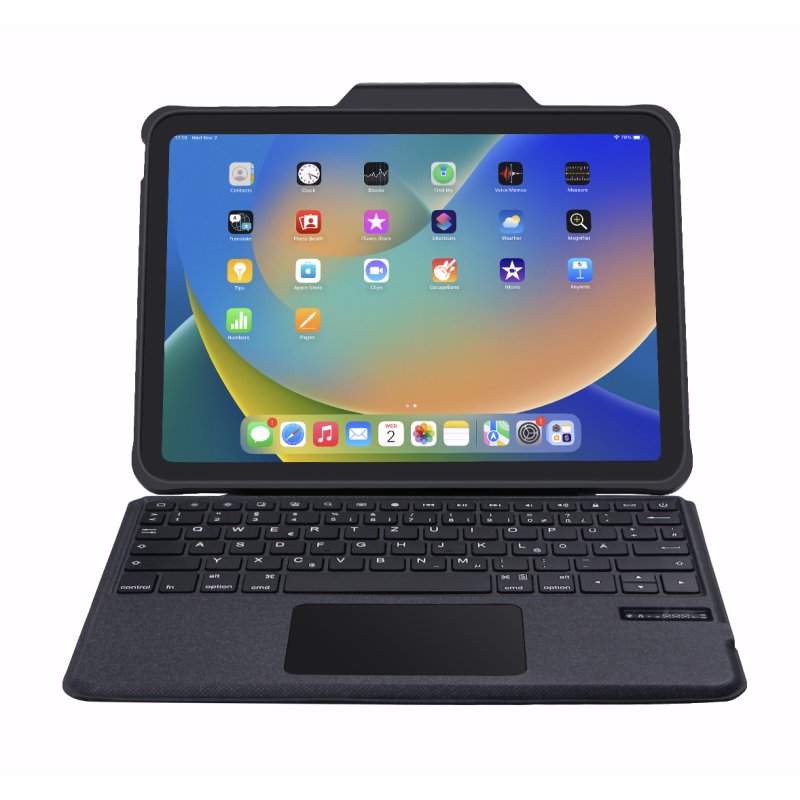 Deqster Rugged Touch Bluetooth Keyboard für iPad 10.9" (10.Gen.) DE-Layout (QWERTZ), All-in-One Stifthalter