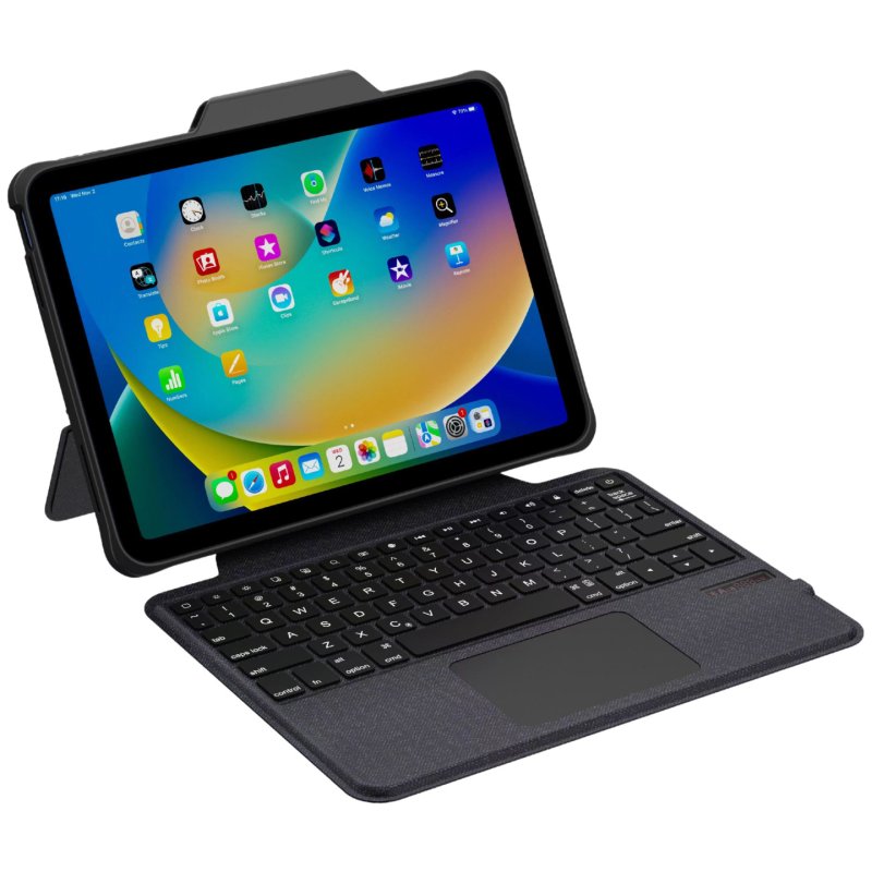 Deqster Rugged Touch Bluetooth Keyboard für iPad 10.9" (10.Gen.) DE-Layout (QWERTZ), All-in-One Stifthalter