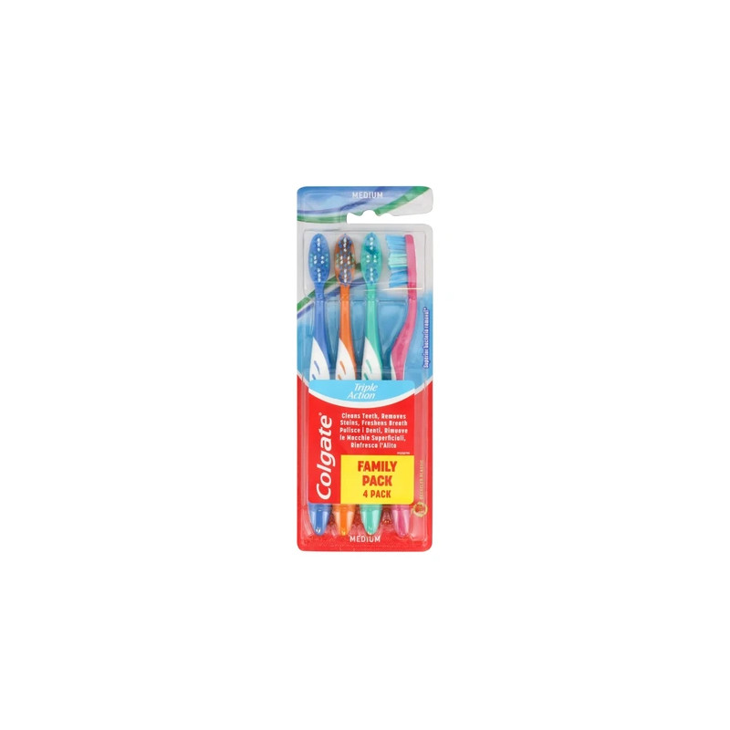 Triple Action Manual Toothbrushes 4pcs