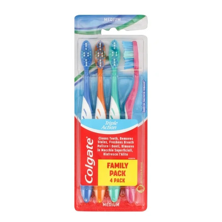 Triple Action Manual Toothbrushes 4pcs