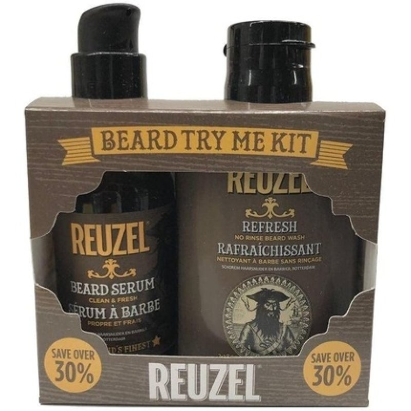 Reuzel Beard Try Me Kit Beard Care Set - Beard Oil & No Rinse Beard Wash
