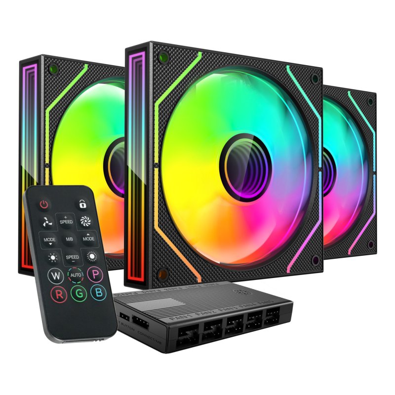 TACENS MARS MF-3DPROKIT FANS 120 ARGB x3 BK- wentylatory hub pilot (TACMARS-MF3DPROKIT)