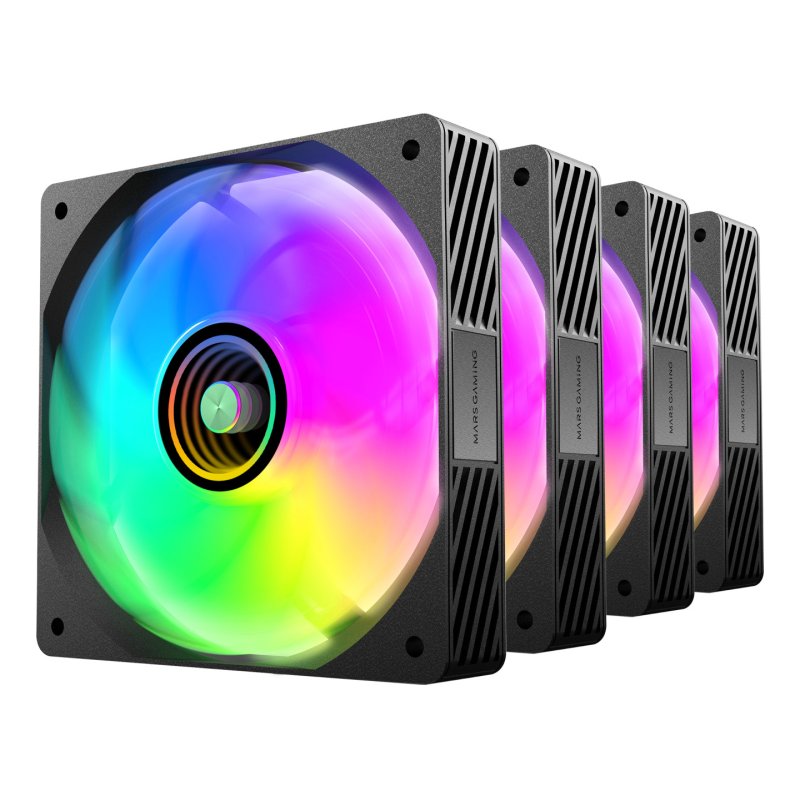 Mars Gaming MFSI4KIT système de refroidissement d’ordinateur Boitier PC Ventilateur 12 cm Noir