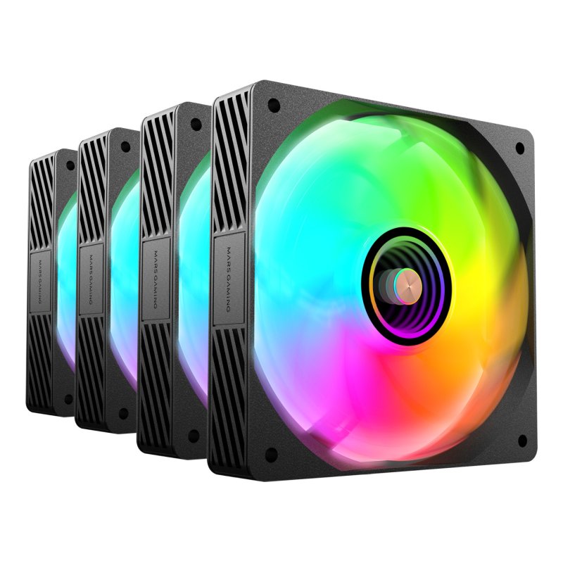 Mars Gaming MFSI4KIT système de refroidissement d’ordinateur Boitier PC Ventilateur 12 cm Noir