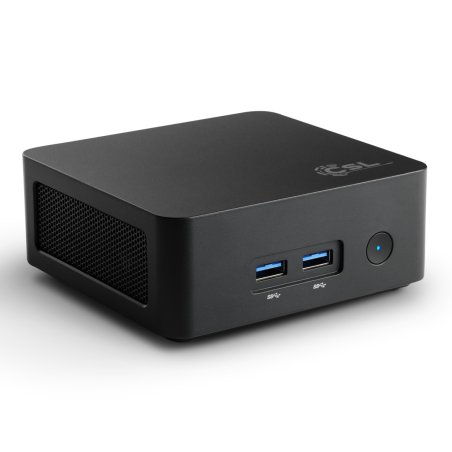 CSL Narrow Box Black Mini PC Intel® Processor N100, 8GB DDR4 RAM, 500GB M.2 NVMe SSD, Intel UHD Grafik, Windows 11 Pro