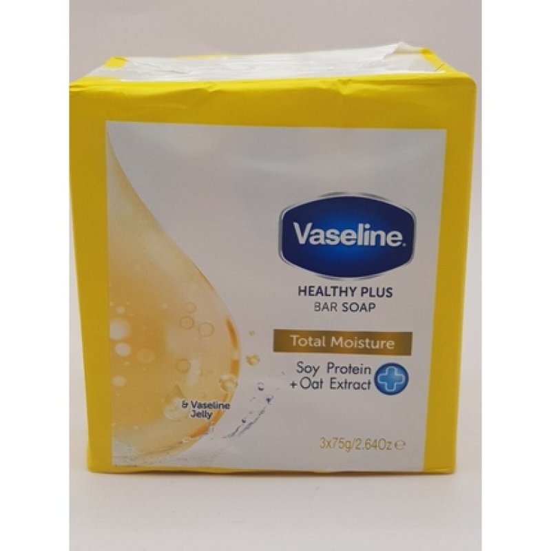 Vaseline Healthy Plus Bar Soap Total Moisture 75g - Pack of 3