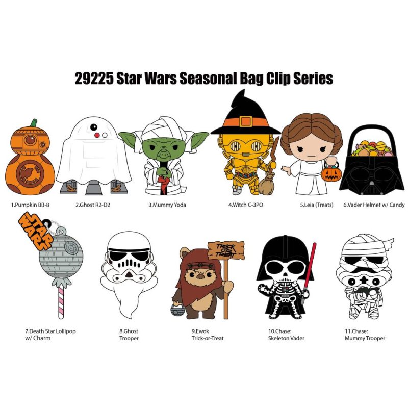 STAR WARS HALLOWEEN - 3D Foam Bag Clip (Display 24 Pcs)