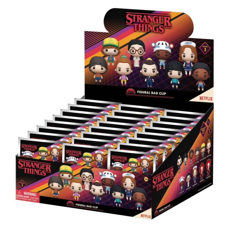 STRANGER THINGS - Series 3 - 3D Foam Bag Clip (Display 24 Pcs)