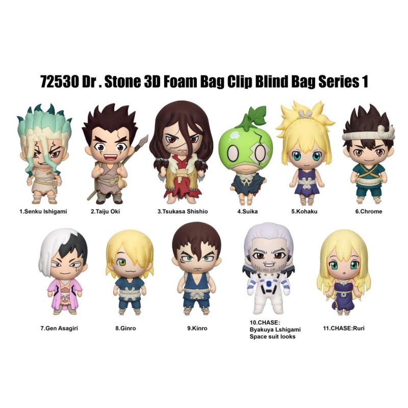 DR STONE - Series 1 - 3D Foam Bag Clip (Display 24 Pcs)