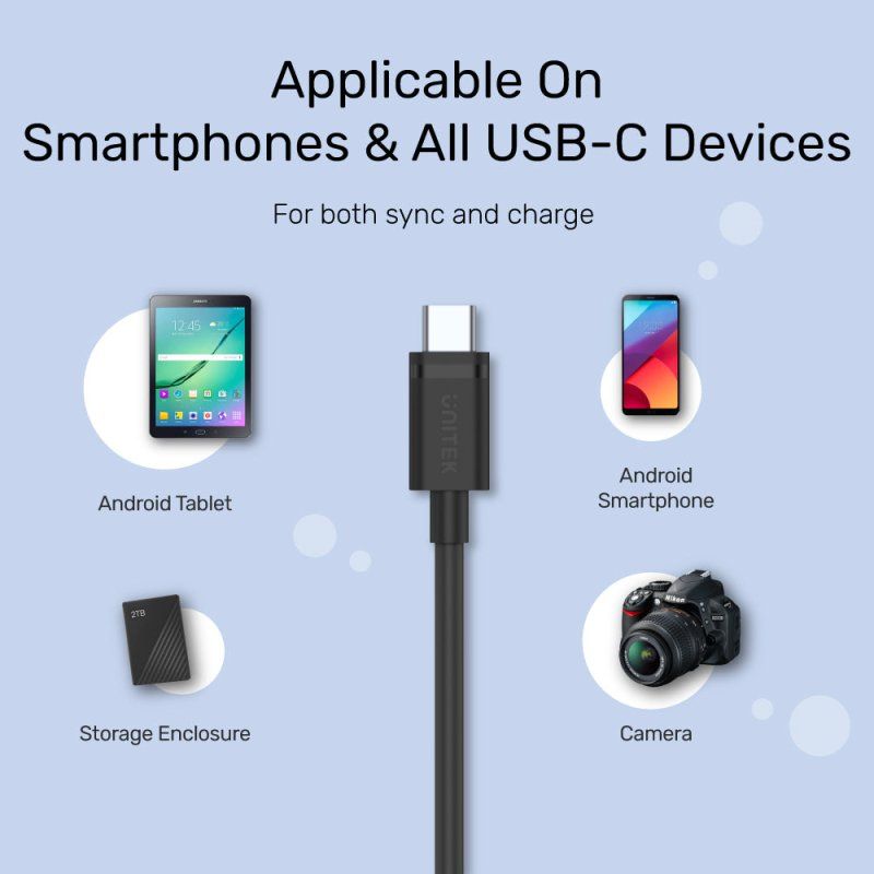 UNITEK C14103BK-2M USB cable USB 3.2 Gen 1 (3.1 Gen 1) USB A USB C Black