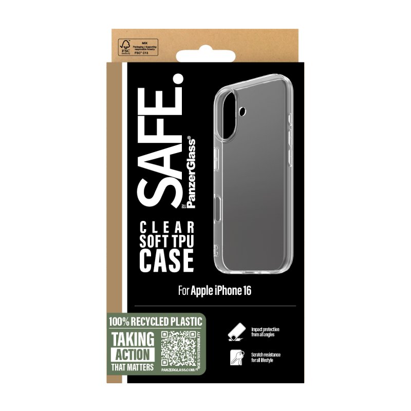 SAFE TPU Case Clear iPhone 16
