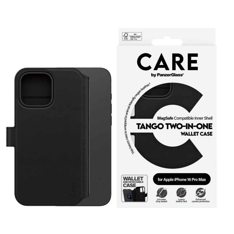 PanzerGlass CARE by Feature Case Tango Two-in-One Wallet w. MagSafe iPhone 16 Pro Max coque de protection pour
