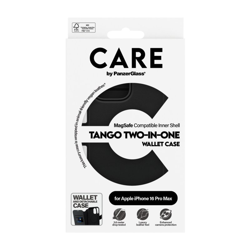 PanzerGlass CARE by Feature Case Tango Two-in-One Wallet w. MagSafe iPhone 16 Pro Max coque de protection pour