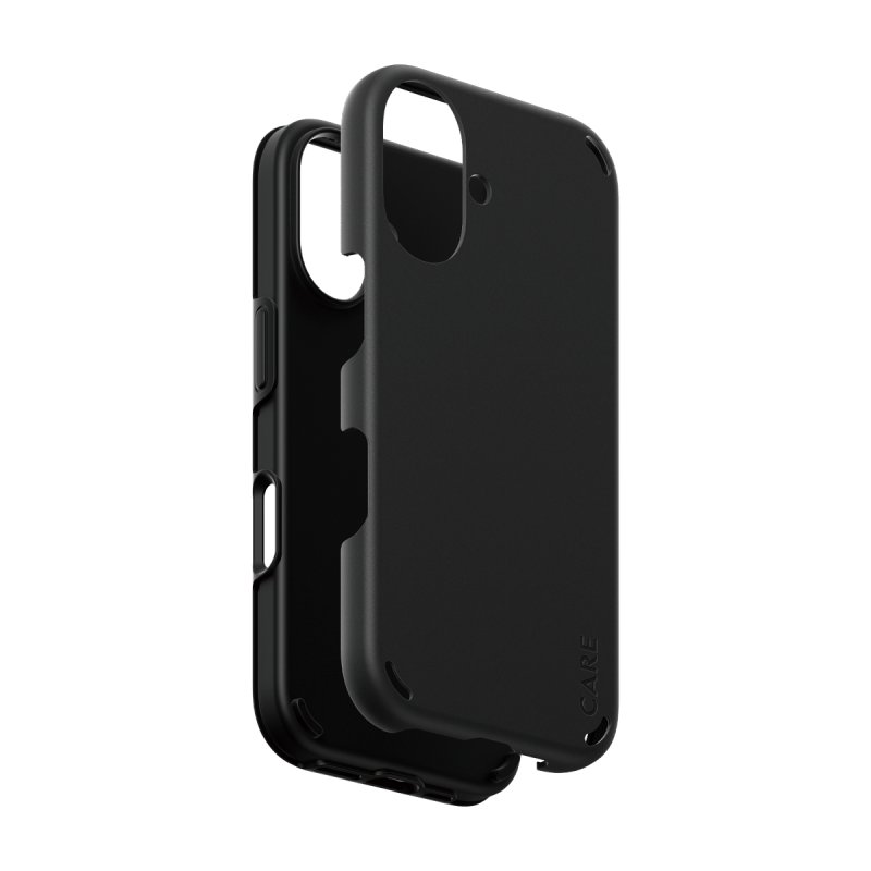 PanzerGlass CARE by Feature Case Double Defense Black iPhone 16 coque de protection pour téléphones portables Housse