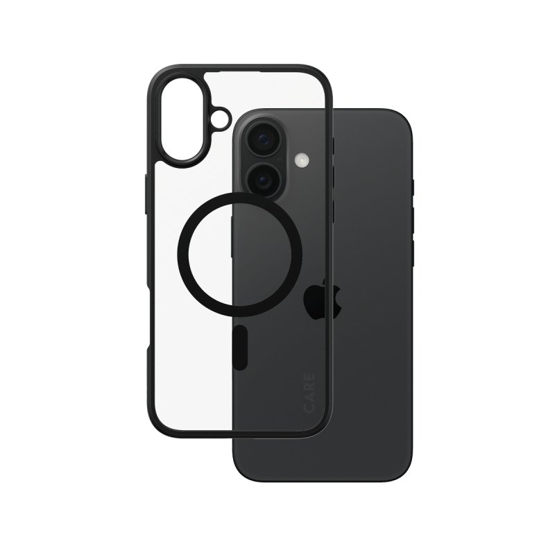 PanzerGlass CARE by Flagship Case Transparent Urban Combat w. Black Frame & MagSafe iPhone 16 Plus
