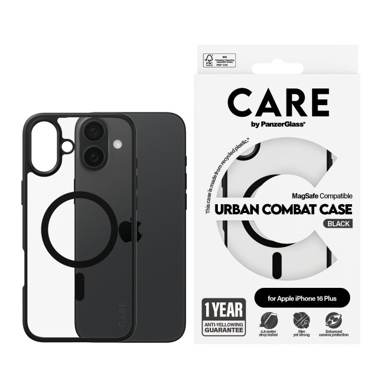 CARE Case Flagship Urban Combat Black MagSAFE iPhone 16 Plus