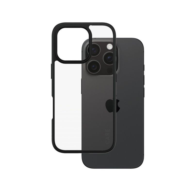 PanzerGlass CARE by Flagship Case Transparent Urban Combat w. Black Frame iPhone 16 Pro