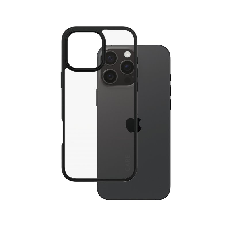 PanzerGlass CARE by Flagship Case Transparent Urban Combat w. Black Frame iPhone 16 Pro Max coque de protection pour