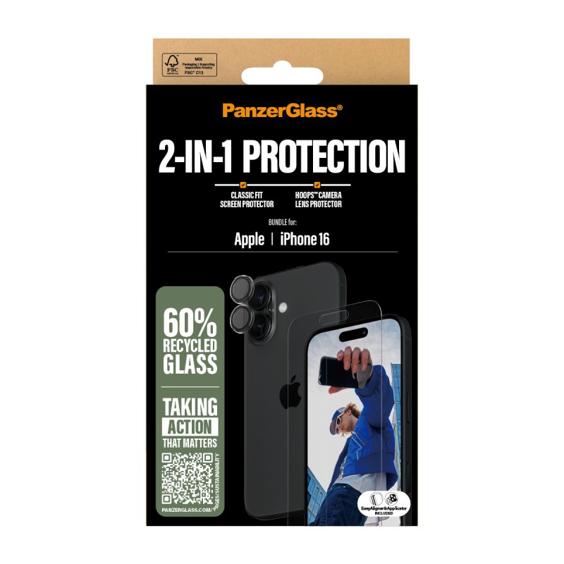 PanzerGlass 2-in-1 Bundle iPhone 16