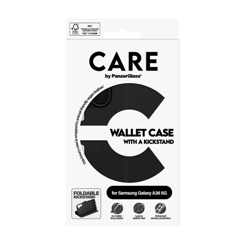 PanzerGlass CARE by Feature Wallet Case w. Kickstand Samsung Galaxy A36 5G coque de protection pour téléphones