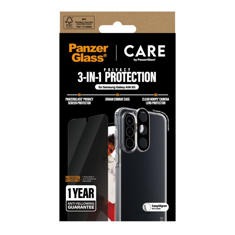 PanzerGlass CARE by Flagship 3-in-1 Privacy Bundle Samsung Galaxy A56 5G