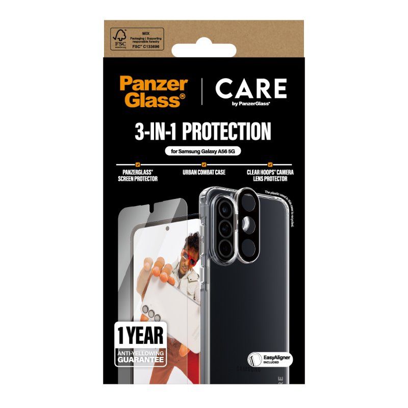 PanzerGlass CARE by Flagship 3-in-1 Bundle Samsung Galaxy A56 5G
