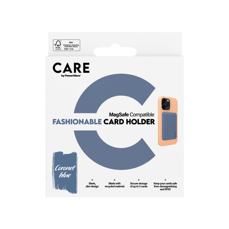 PanzerGlass CARE by Fashionable Card Holder Blue iPhone coque de protection pour téléphones portables Housse