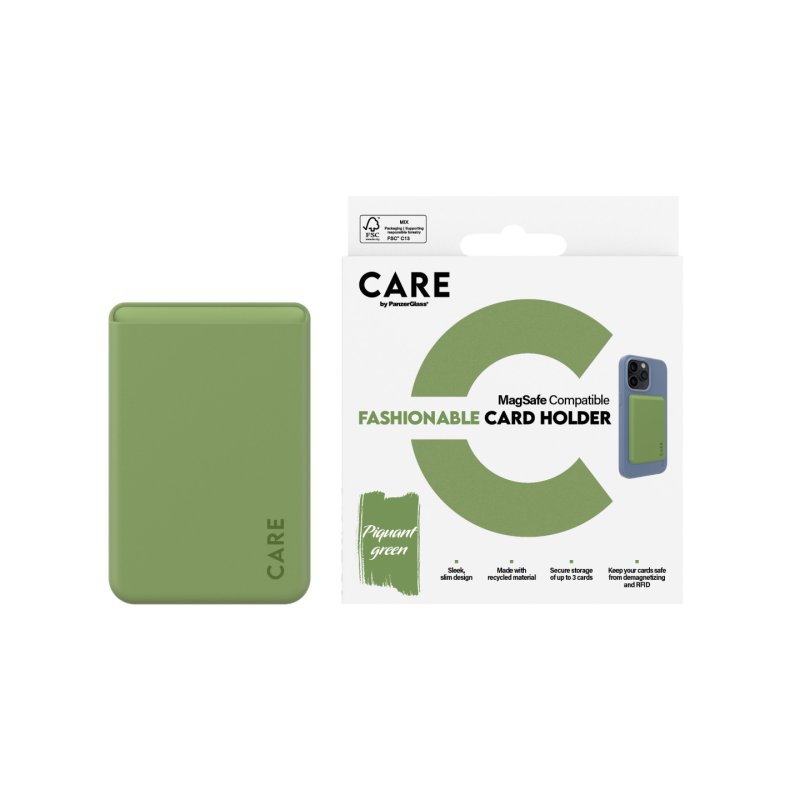 PanzerGlass CARE by Fashionable Card Holder Green iPhone coque de protection pour téléphones portables Housse