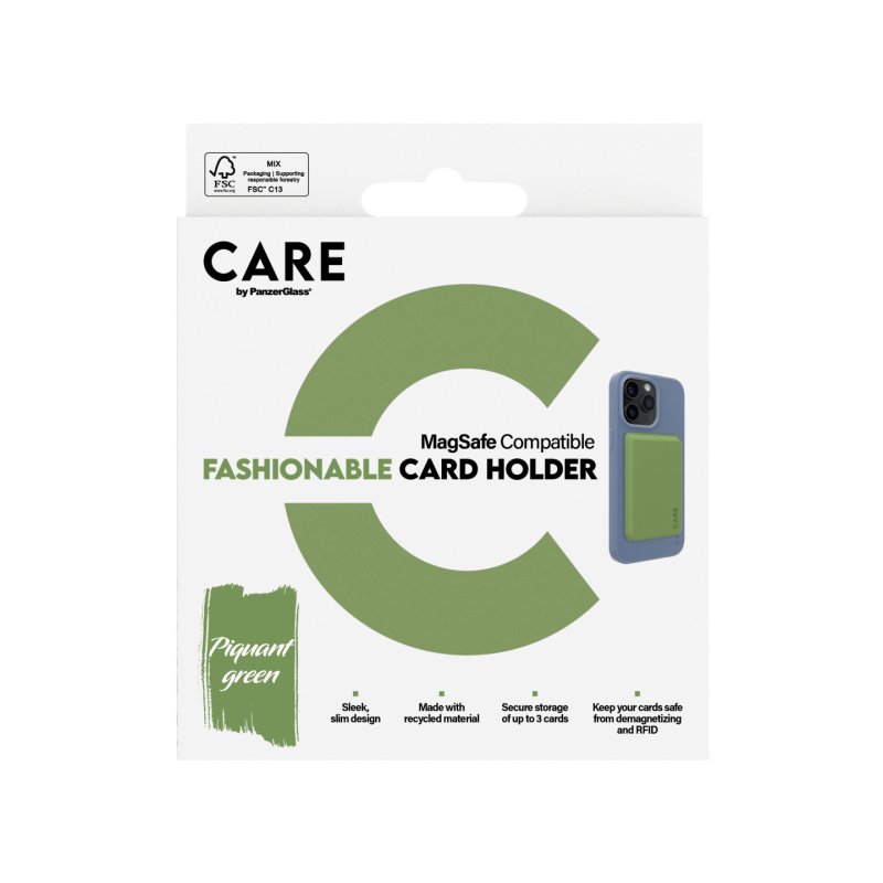 PanzerGlass CARE by Fashionable Card Holder Green iPhone