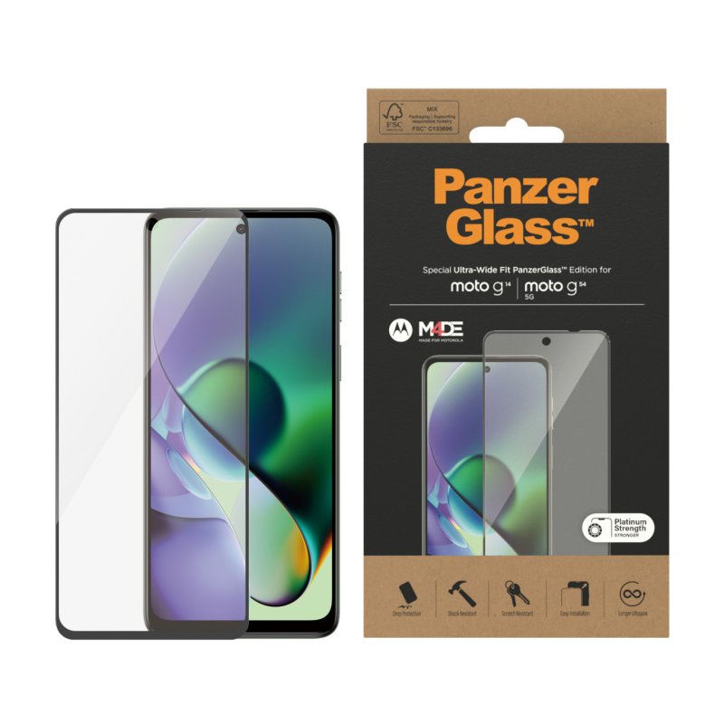 PanzerGlass Screen Protector Motorola G14 | G54 5G | Ultra-Wide Fit Protection d'écran transparent 1 pièce(s)