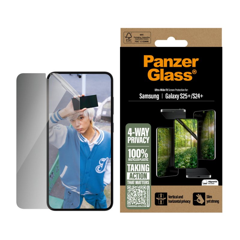 PanzerGlass ECO MATRIX 4-way Privacy Screen Protector S25 Plus