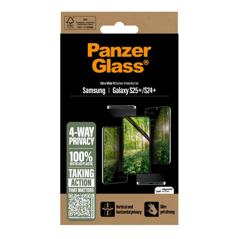 PanzerGlass ECO MATRIX 4-way Privacy Screen Protector Samsung Galaxy S25 | S24 | Ultra-Wide Fit