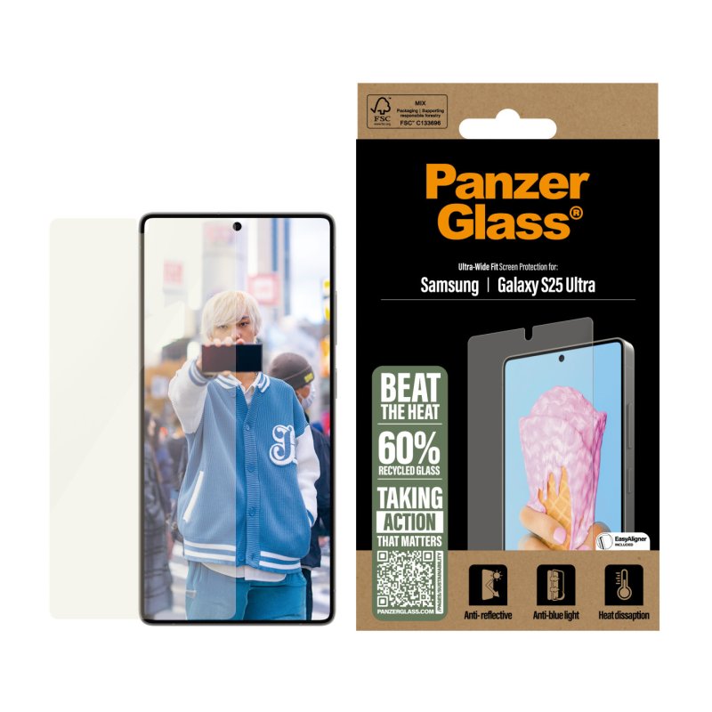 PanzerGlass All-in-One Screen Protector Samsung Galaxy S25 Ultra | Ultra Wide Fit