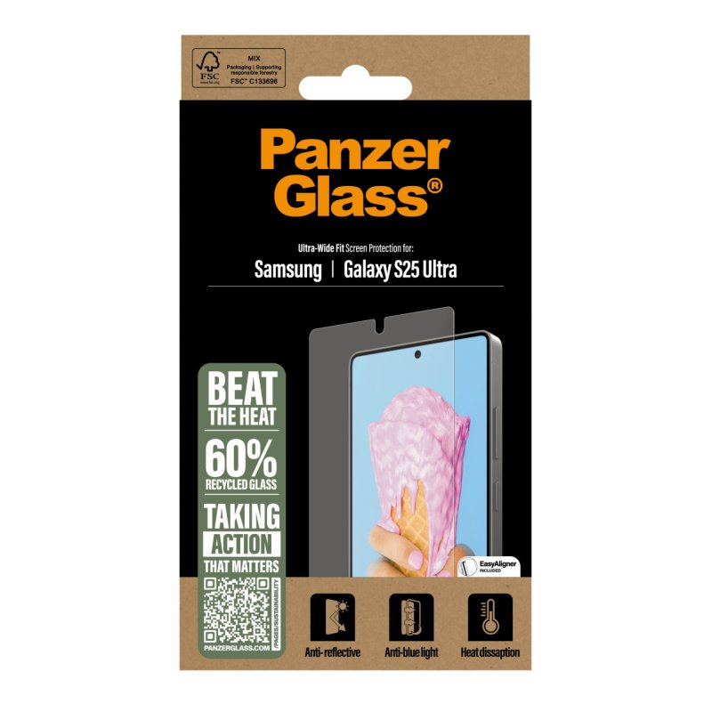 PanzerGlass All-in-One Screen Protector Samsung Galaxy S25 Ultra | Ultra Wide Fit