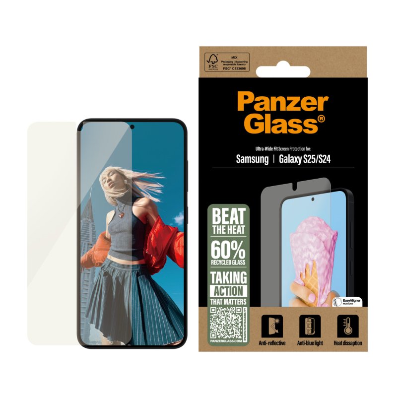 PanzerGlass All-in-One Screen Protector Samsung Galaxy S25 | S24 | Ultra Wide Fit Protection d'écran transparent 1