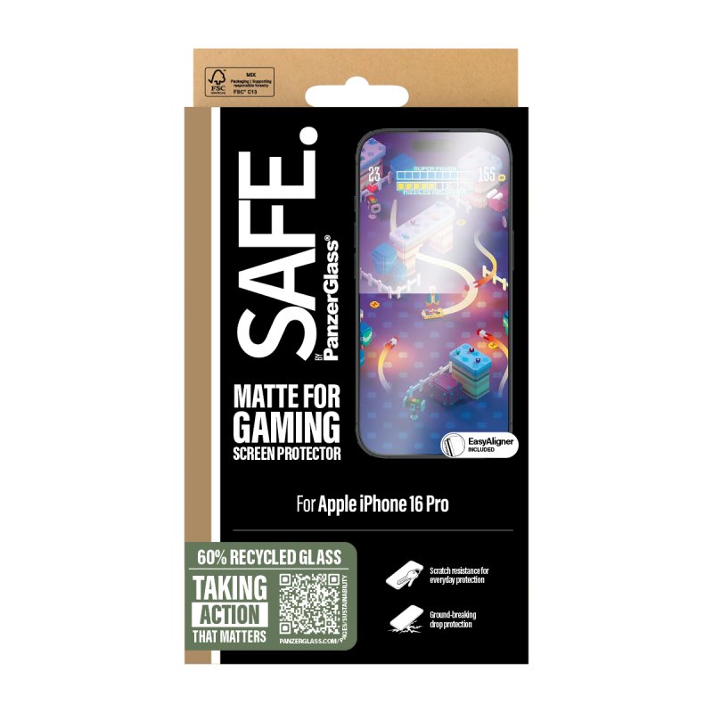 PanzerGlass SAFE. by Gaming Screen Protector iPhone 16 Pro | Ultra-Wide Fit Protection d'écran transparent Apple 1