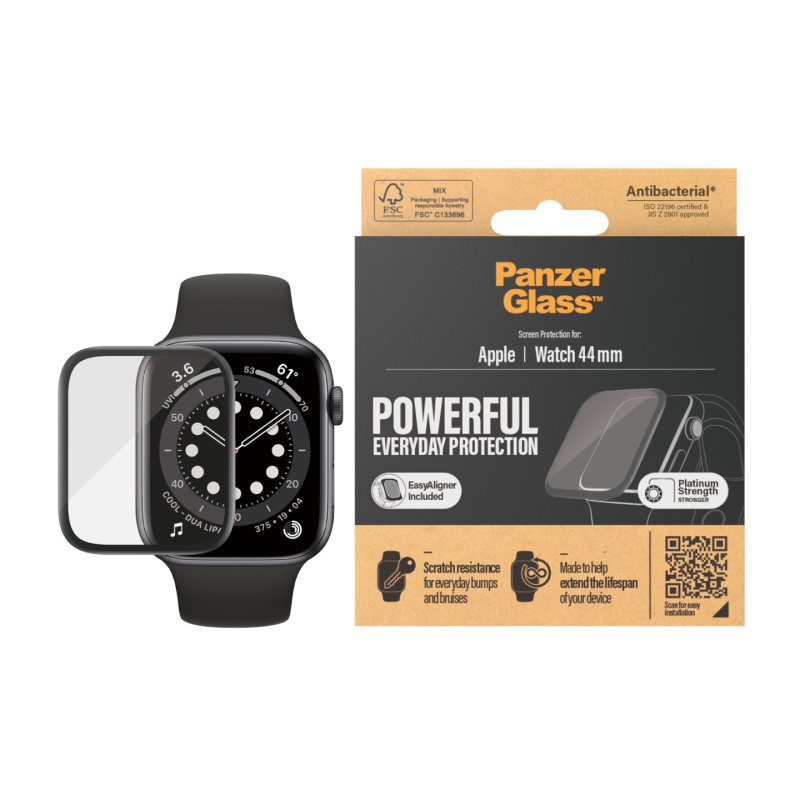 PanzerGlass Apple Watch Series 4 | 5 | 6 | SE 44mm | Screen Protector Glass