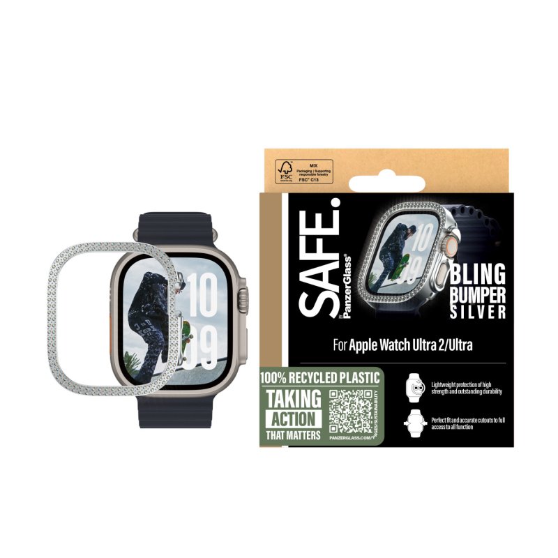 SAFE Bling Bumper Silver Apple Watch Ultra 2